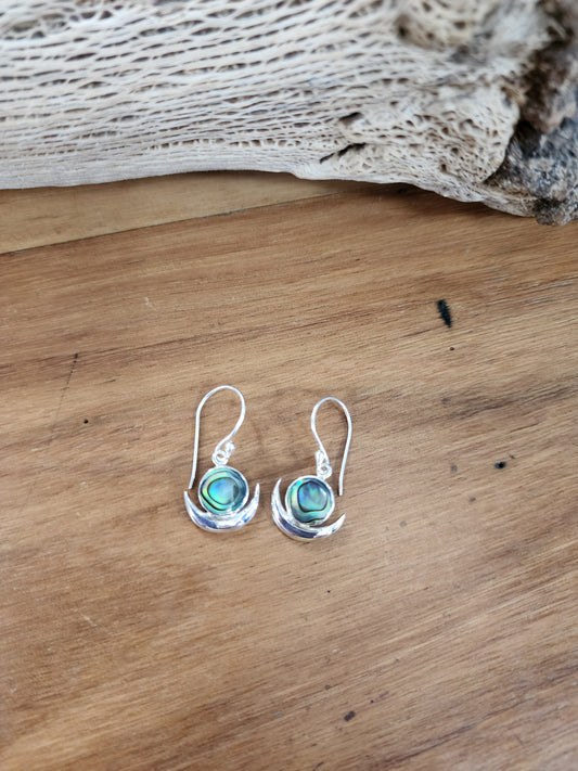TMOVJ - New Moon Paua Shell Earrings 8MM
