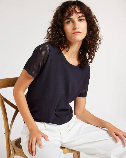 Yarra Trail - Nancy Knit Navy | YT25S7660