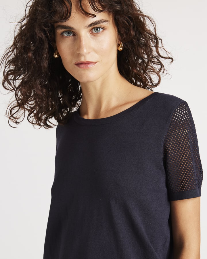 Yarra Trail - Nancy Knit Navy | YT25S7660