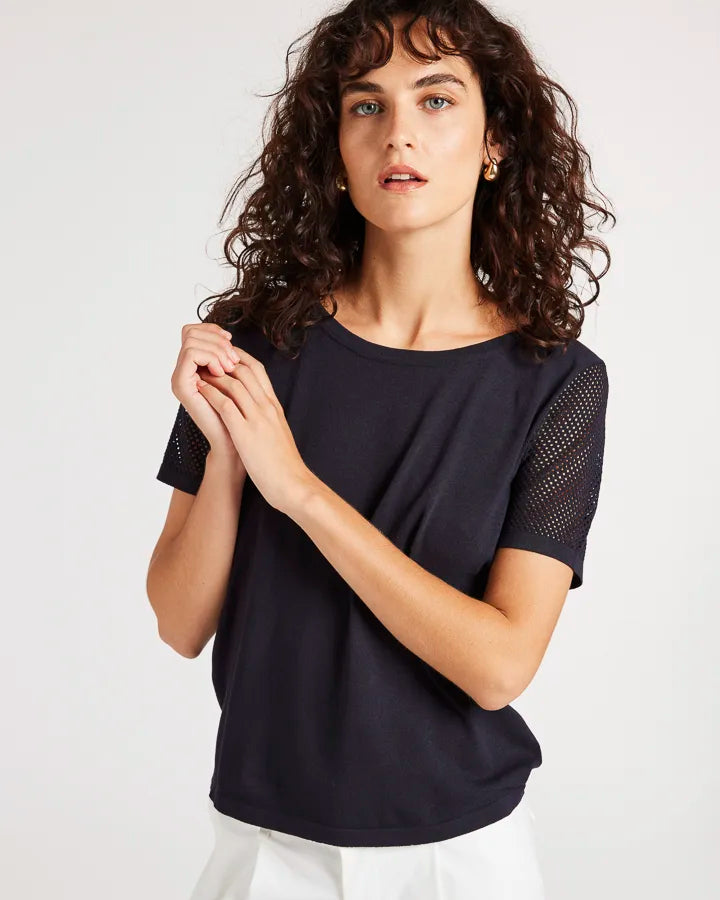 Yarra Trail - Nancy Knit Navy | YT25S7660