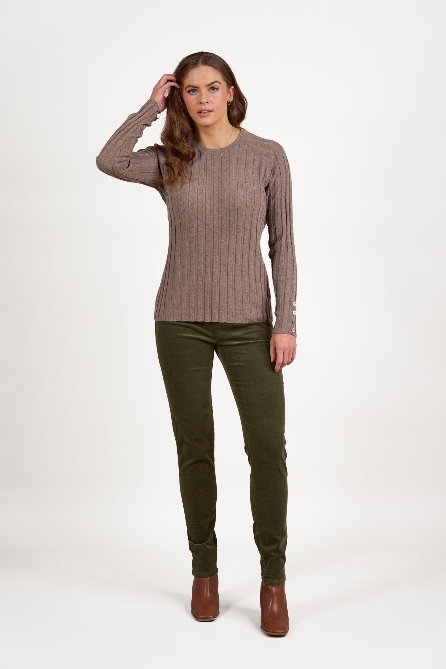 Vassalli - Round Neck Knit Jumper | Twig 1071