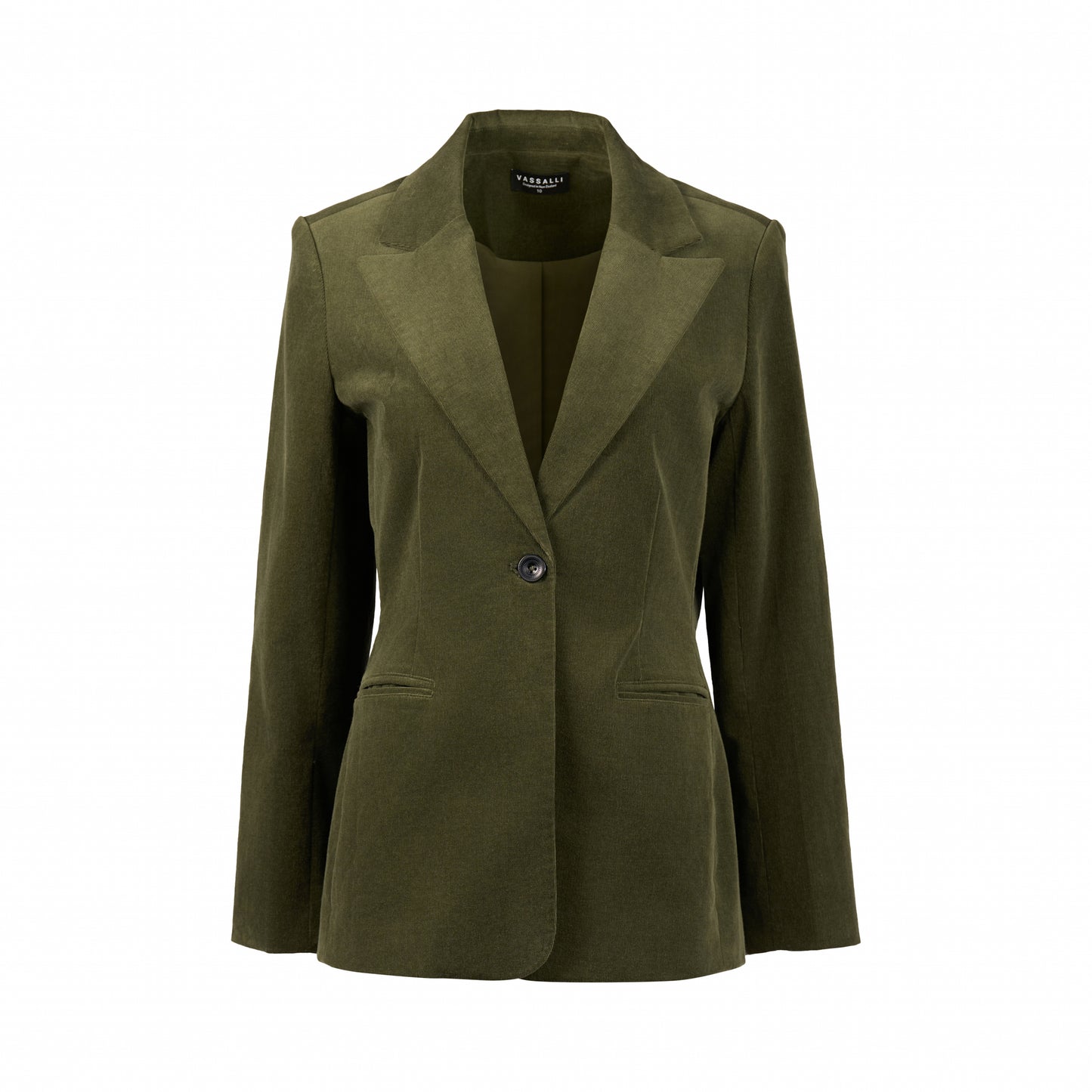 Vassalli - Shaped Pinwale Cord Blazer | Deep Sage 2063M