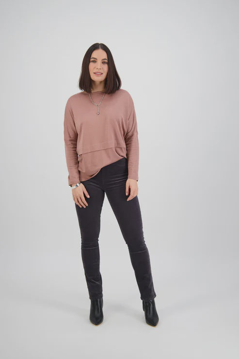 Vassalli - Slim Leg F/L Pinwale Cord Pull On | Charcoal 234M