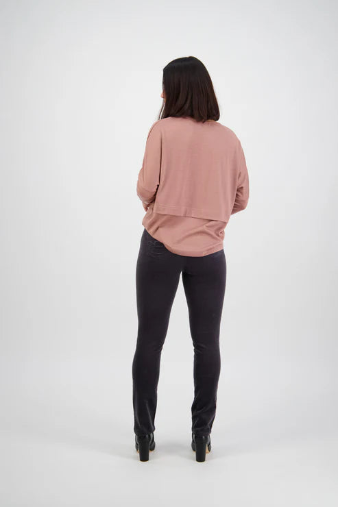 Vassalli - Slim Leg F/L Pinwale Cord Pull On | Charcoal 234M