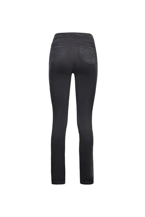 Vassalli - Slim Leg F/L Pinwale Cord Pull On | Charcoal 234M