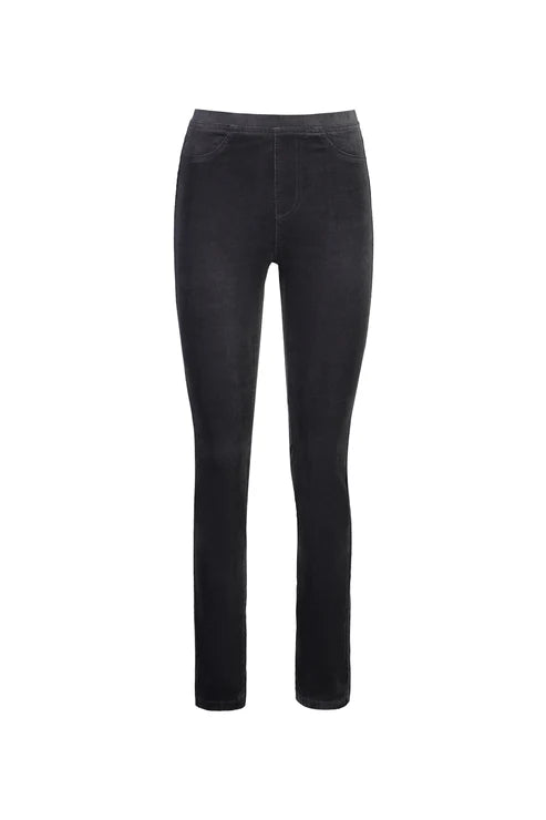Vassalli - Slim Leg F/L Pinwale Cord Pull On | Charcoal 234M