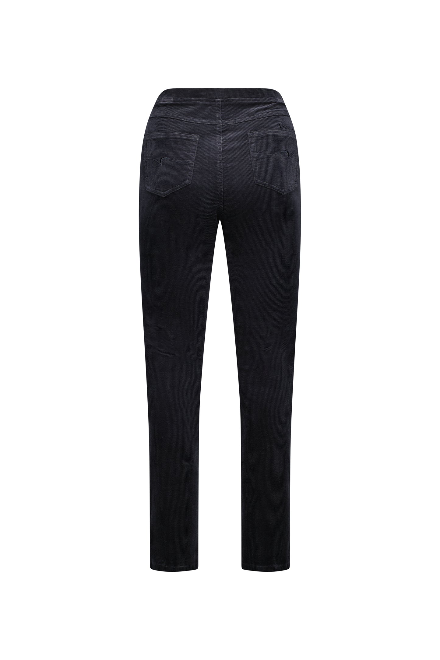 Vassalli - Slim Leg Full Length Widewale Cord Pull On Pewter | 234MW