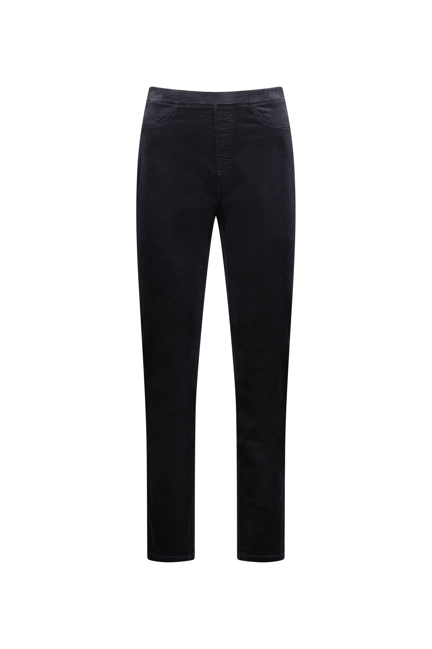 Vassalli - Slim Leg Full Length Widewale Cord Pull On Pewter | 234MW