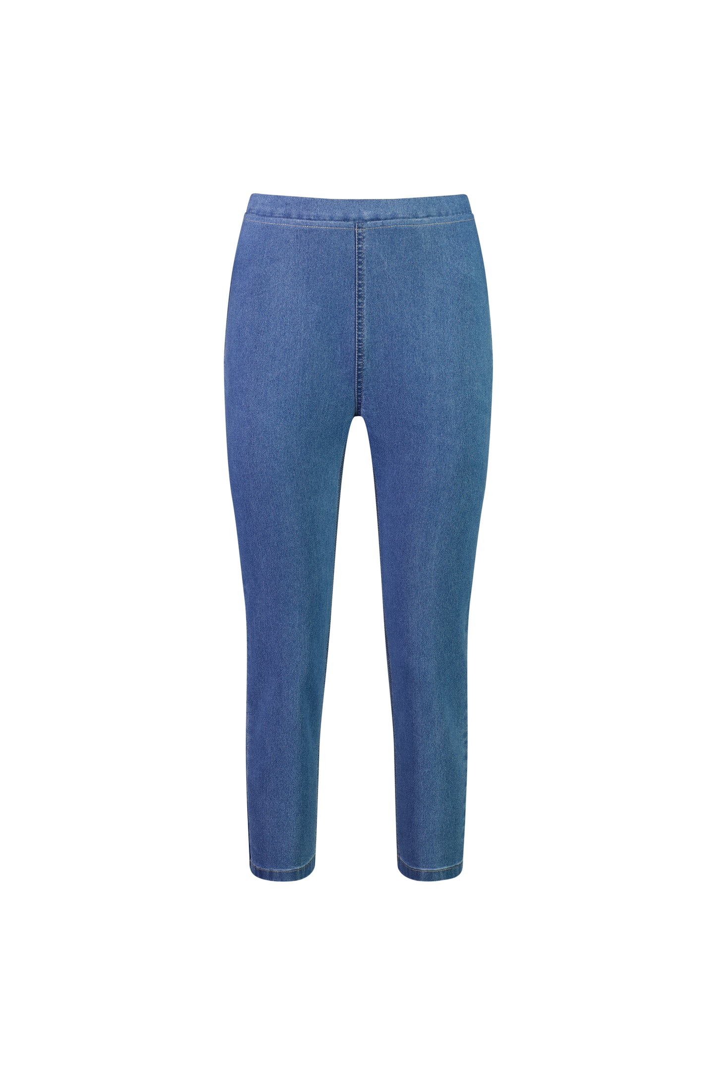 Vassalli - Skinny Leg 7/8 Length Contrast Stitch Denim Pull On Light Denim | V271CS