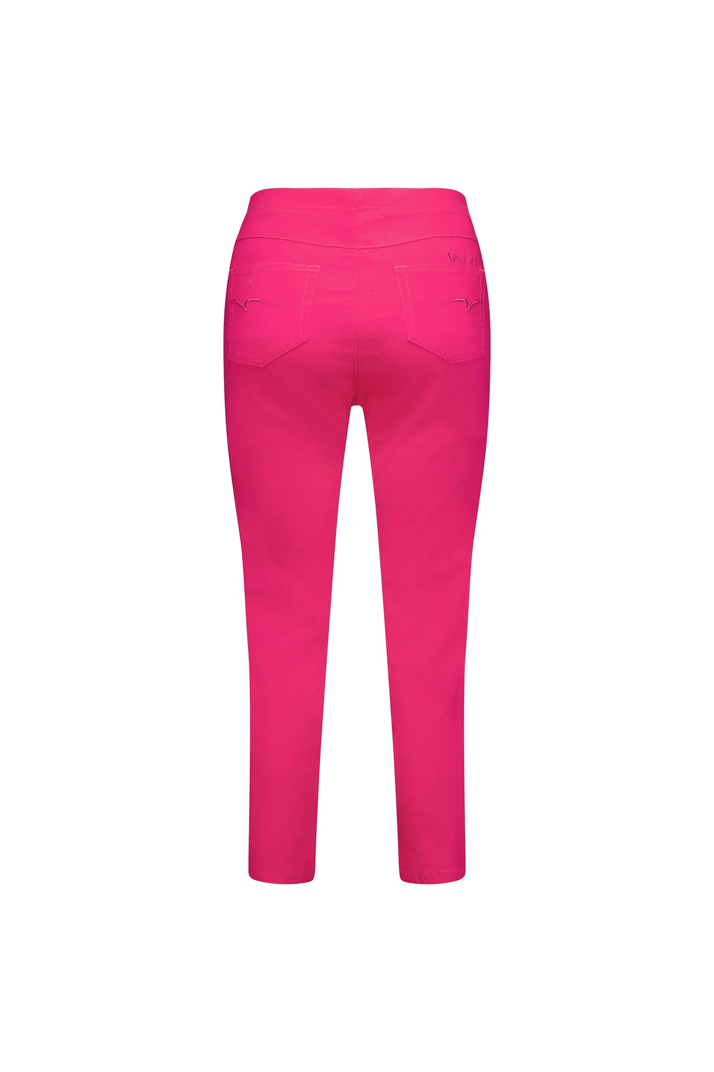 Vassalli - Plain Skinny Leg 7/8 Length Lightweight Pull On Cerise | V271LW