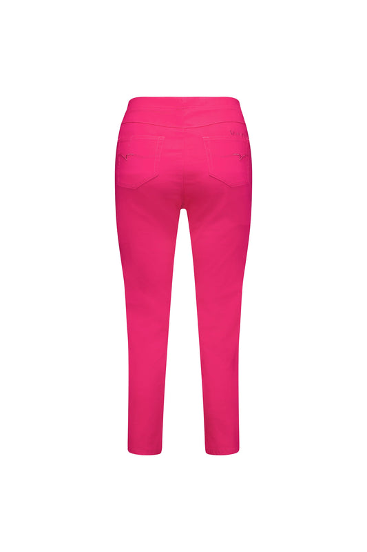 Vassalli - Plain Skinny Leg 7/8 Length Lightweight Pull On Cerise | V271LW