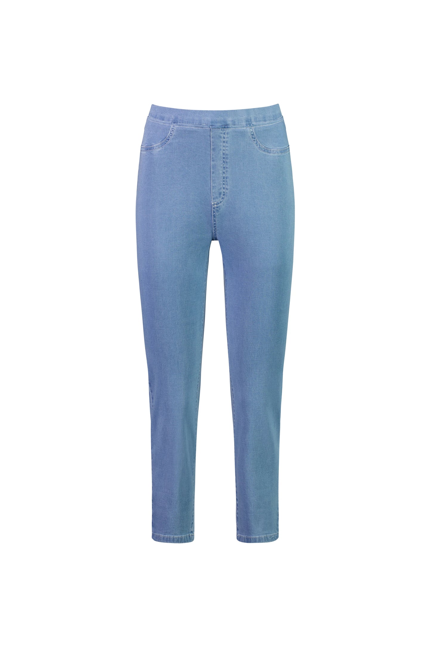 Vassalli - Slim Leg 7/8 Length Lightweight Denim Pull On Ice | V274