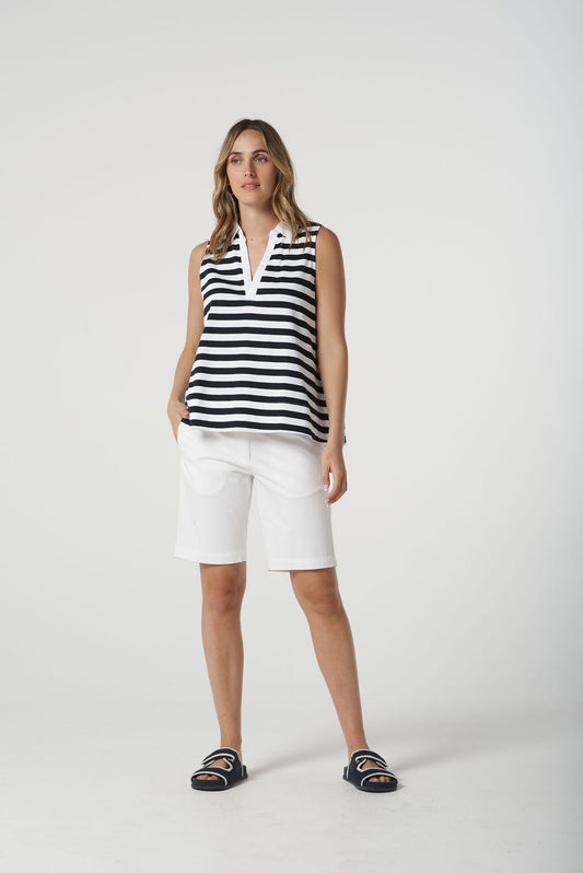 Goondiwindi Cotton - Sleeveless Stripe Polo 3306