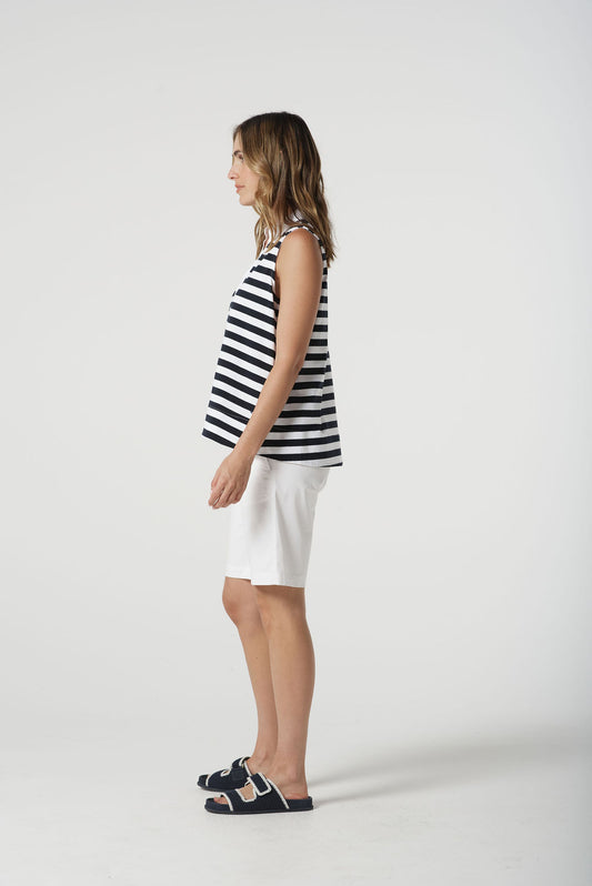 Goondiwindi Cotton - Sleeveless Stripe Polo 3306