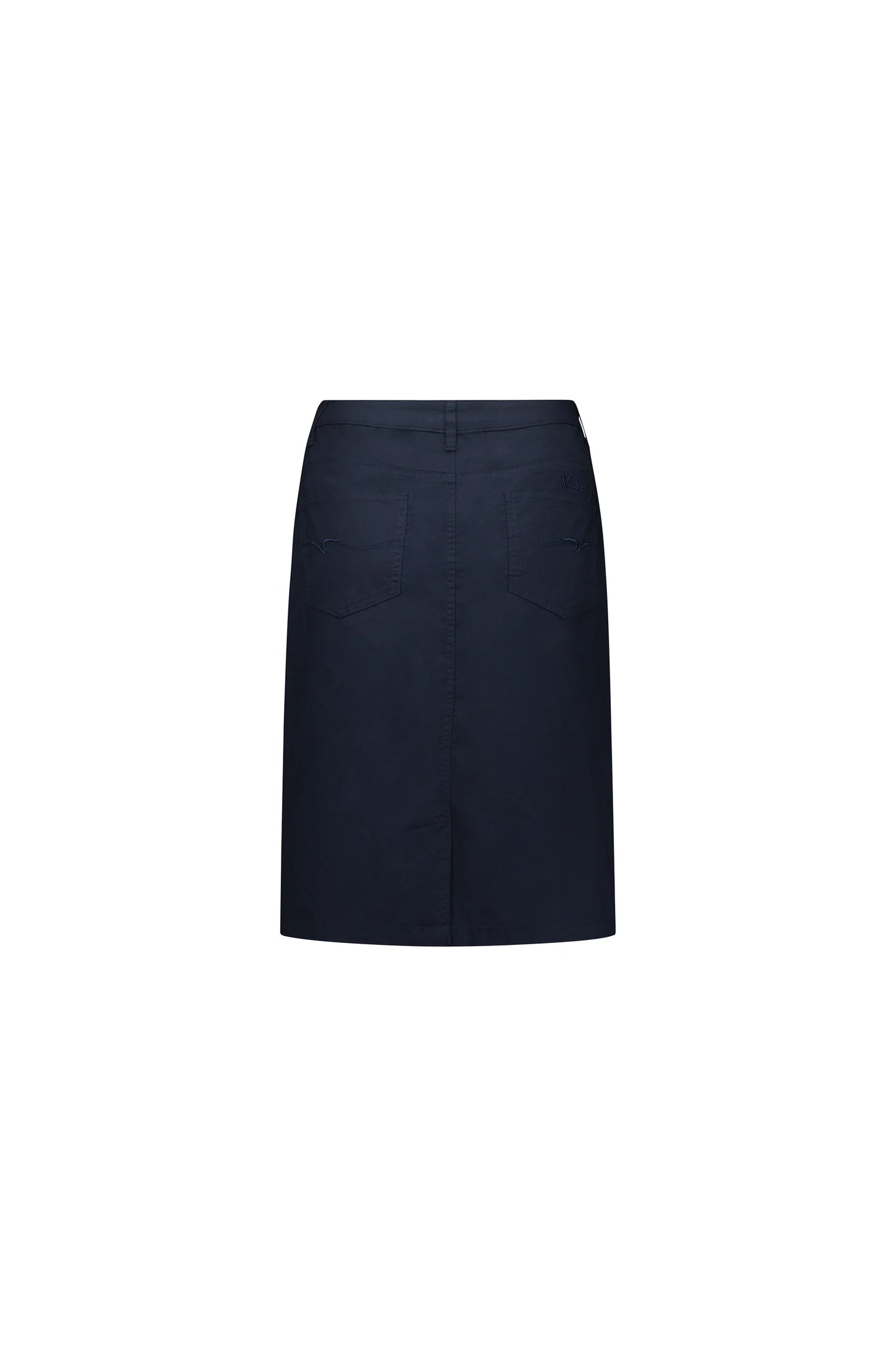 Vassalli - Poplin Skirt with Back Vent - Navy 372AVP