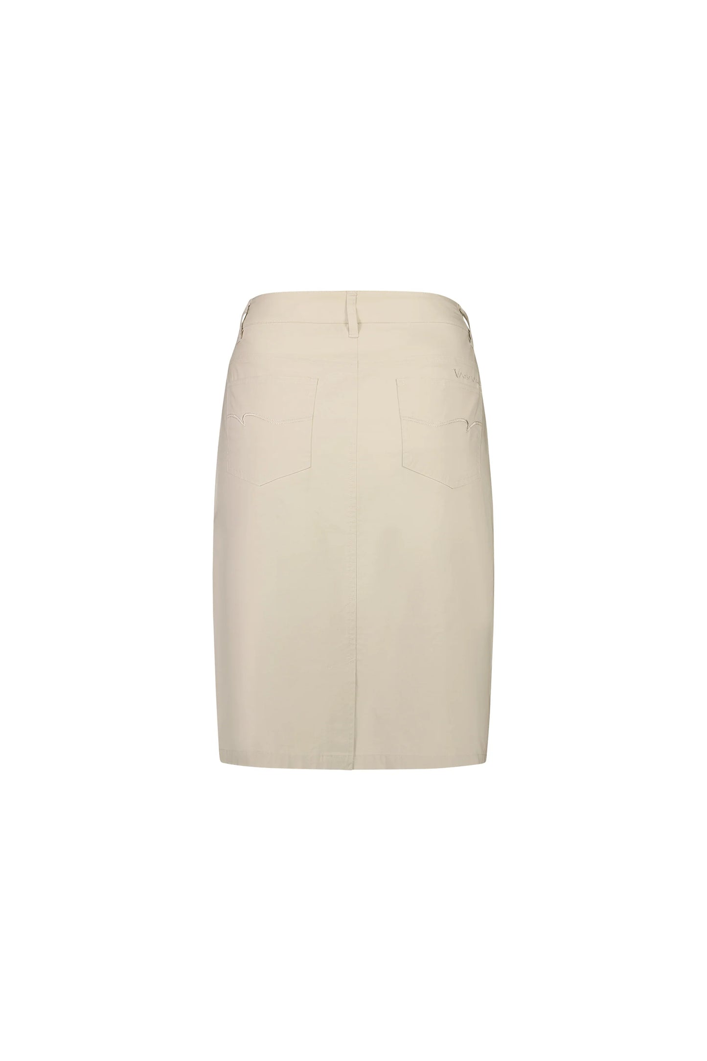 Vassalli - Poplin Skirt with Back Vent - Sand 372AVP