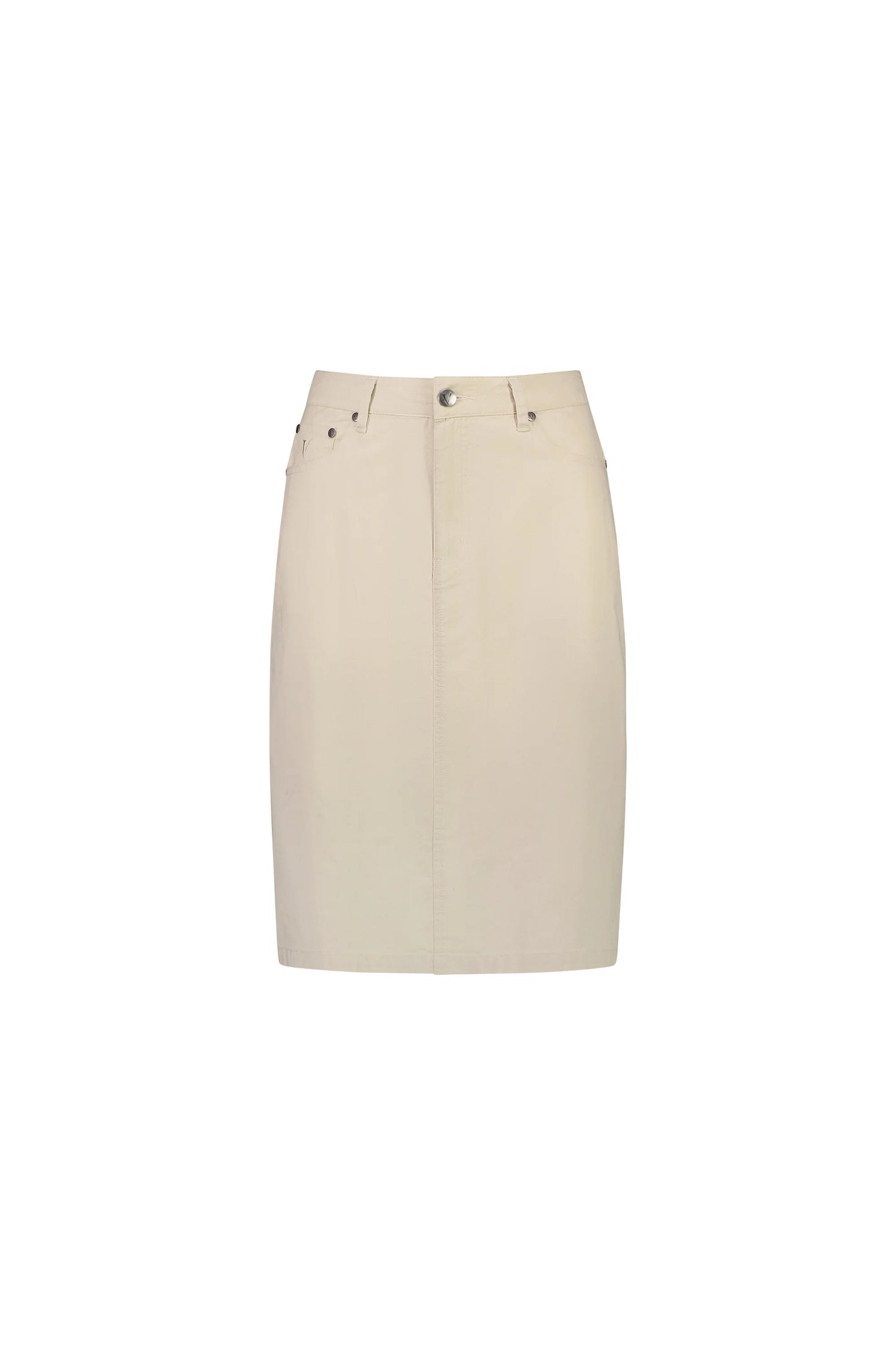Vassalli - Poplin Skirt with Back Vent - Sand 372AVP