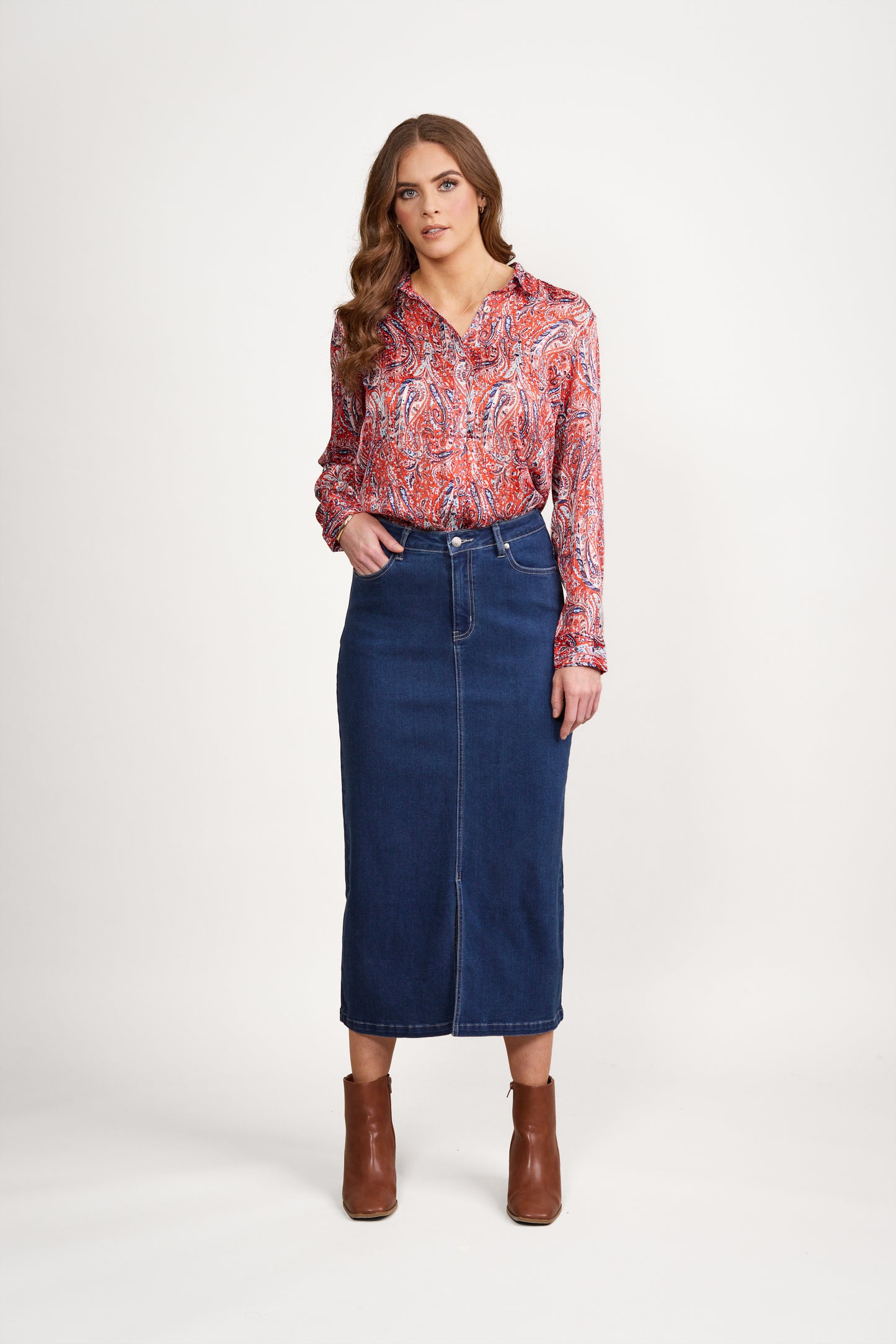 Vassalli - L/S Shirt with Button Placket Back | Blaze 4308