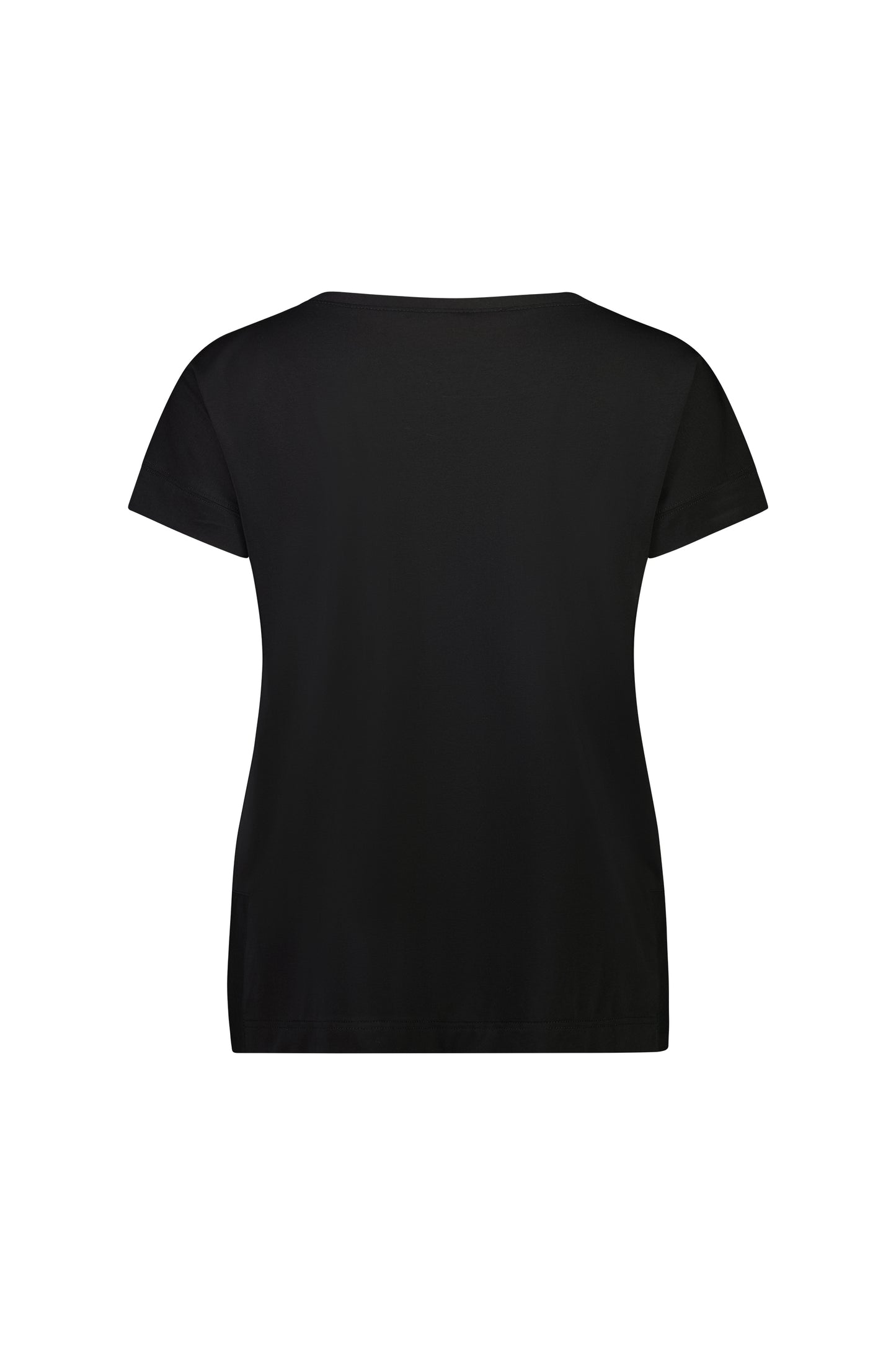 Vassalli - Drop Sleeve Top with Stepped Hem - Black | V4363