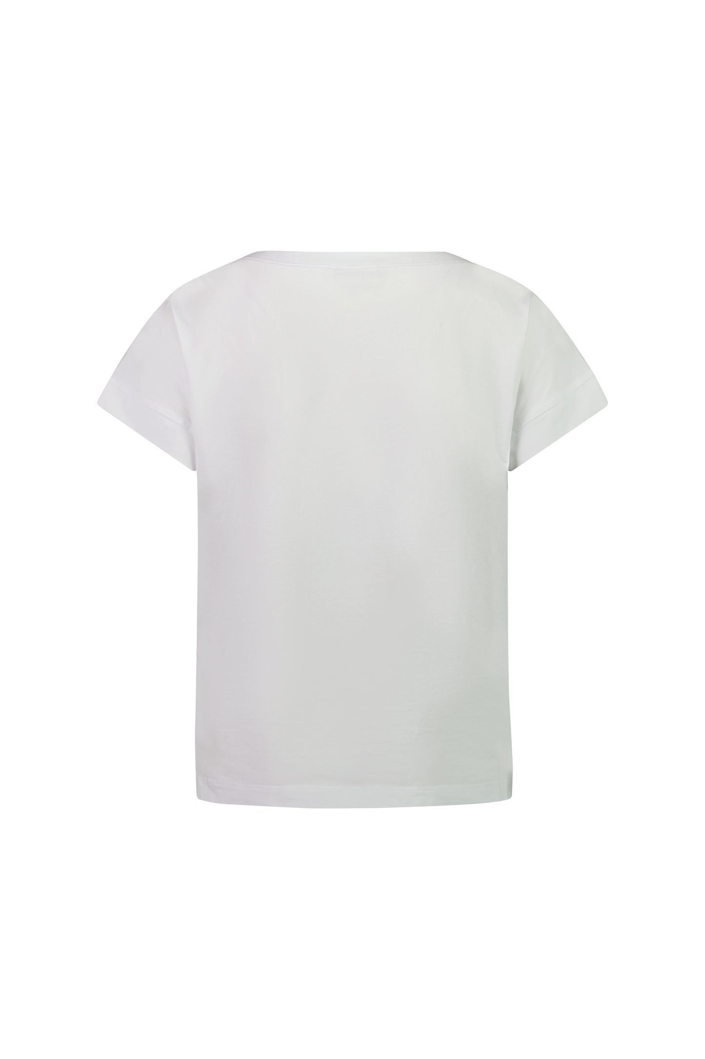 Vassalli - Drop Sleeve Top with Stepped Hem - White | V4363