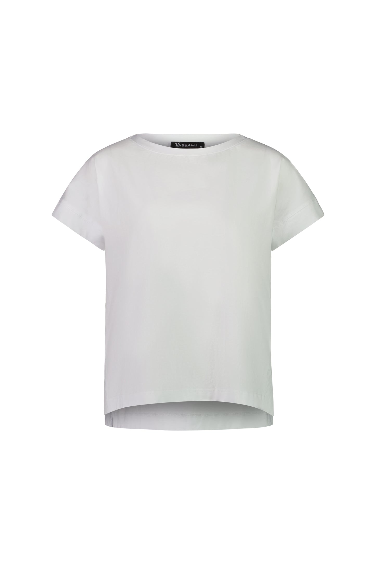 Vassalli - Drop Sleeve Top with Stepped Hem - White | V4363