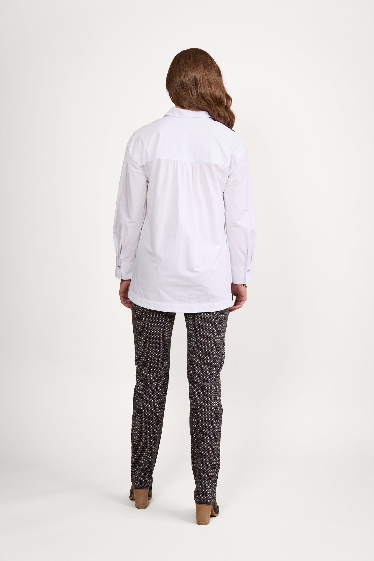 Vassalli - Contrast Stitch Shirt | White/Ink 4441