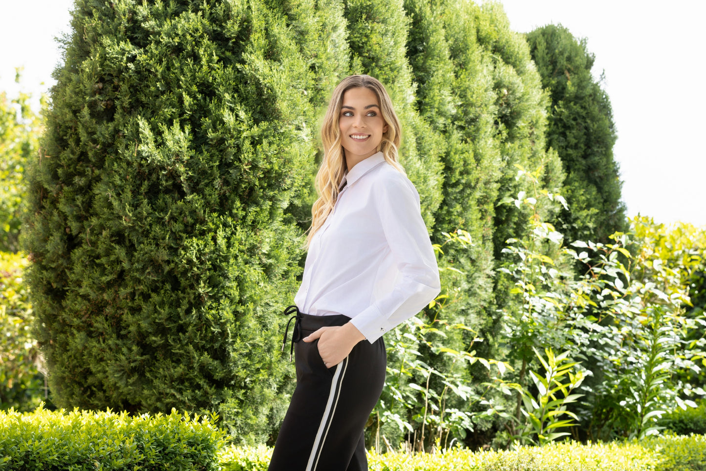 Vassalli - Contrast Stitch Shirt | White/Ink 4441