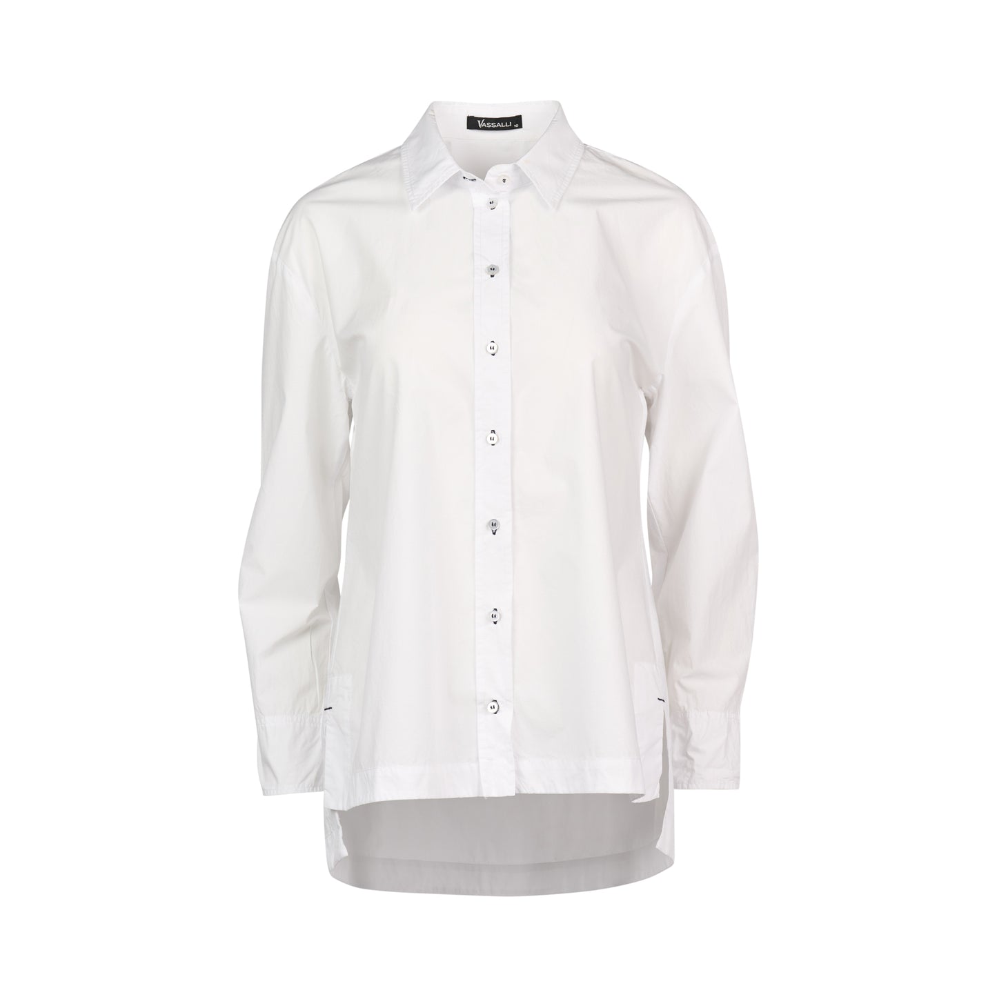 Vassalli - Contrast Stitch Shirt | White/Ink 4441