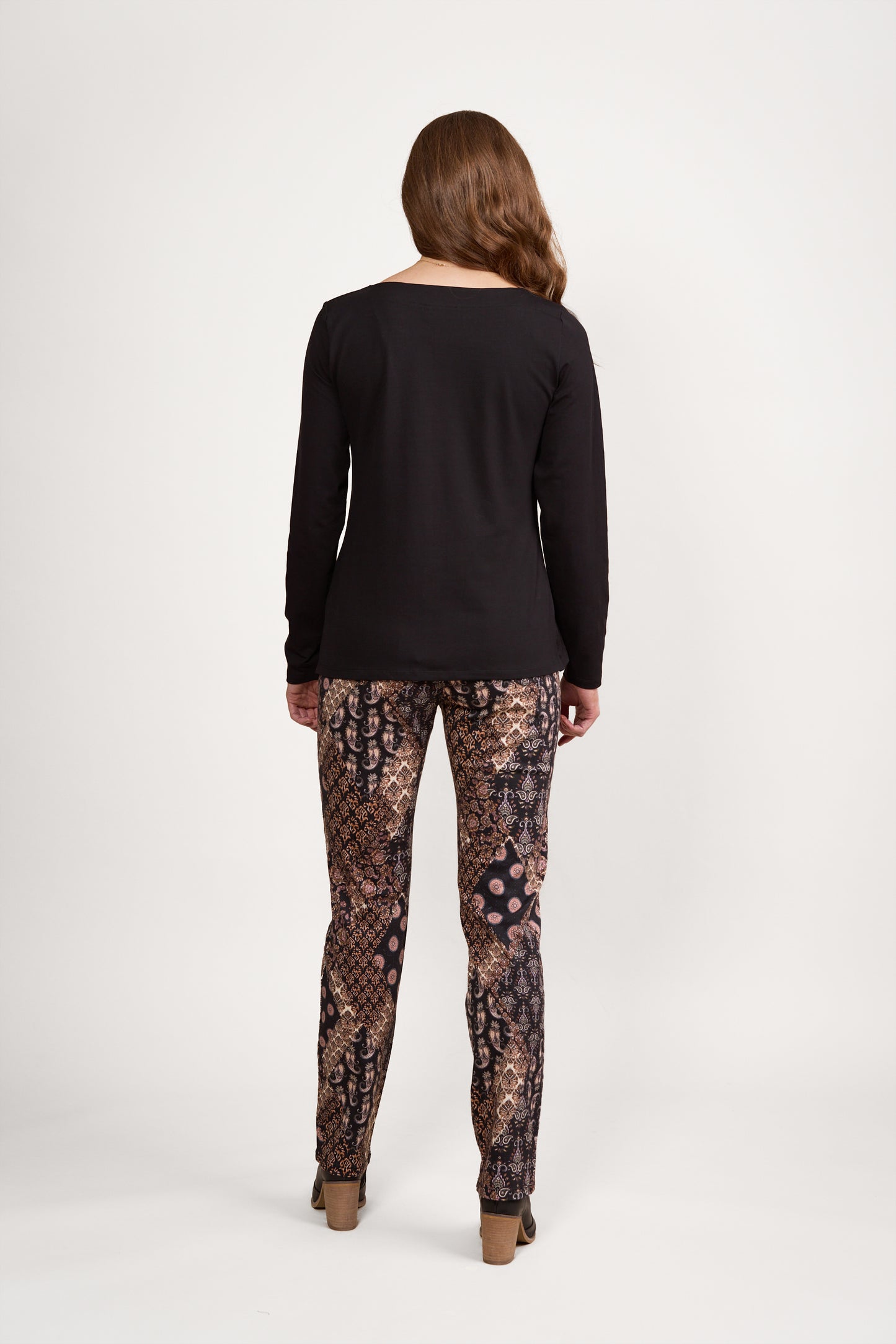 Vassalli - Boat Neck L/S Top | Black 4472