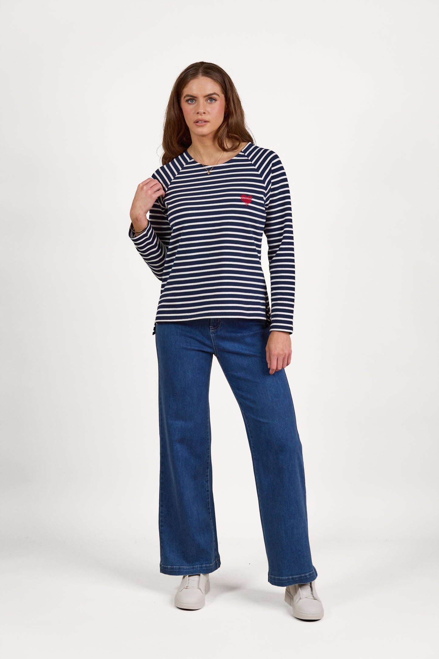 Vassalli - Round Neck L/S Top | Foil Stripe 4474