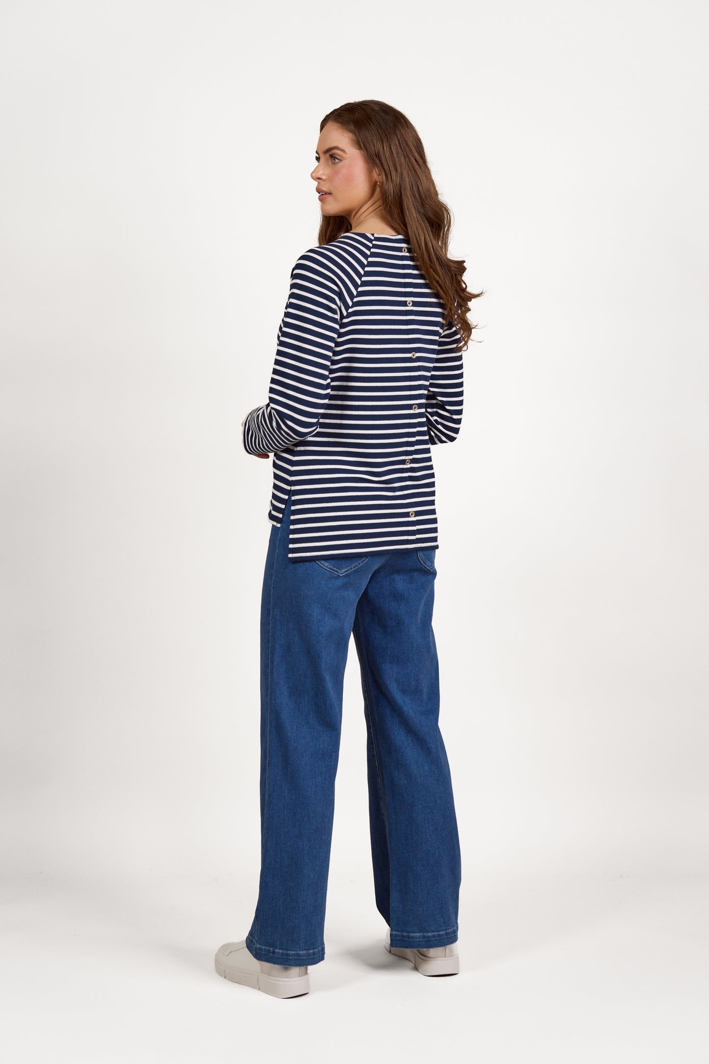 Vassalli - Round Neck L/S Top | Foil Stripe 4474