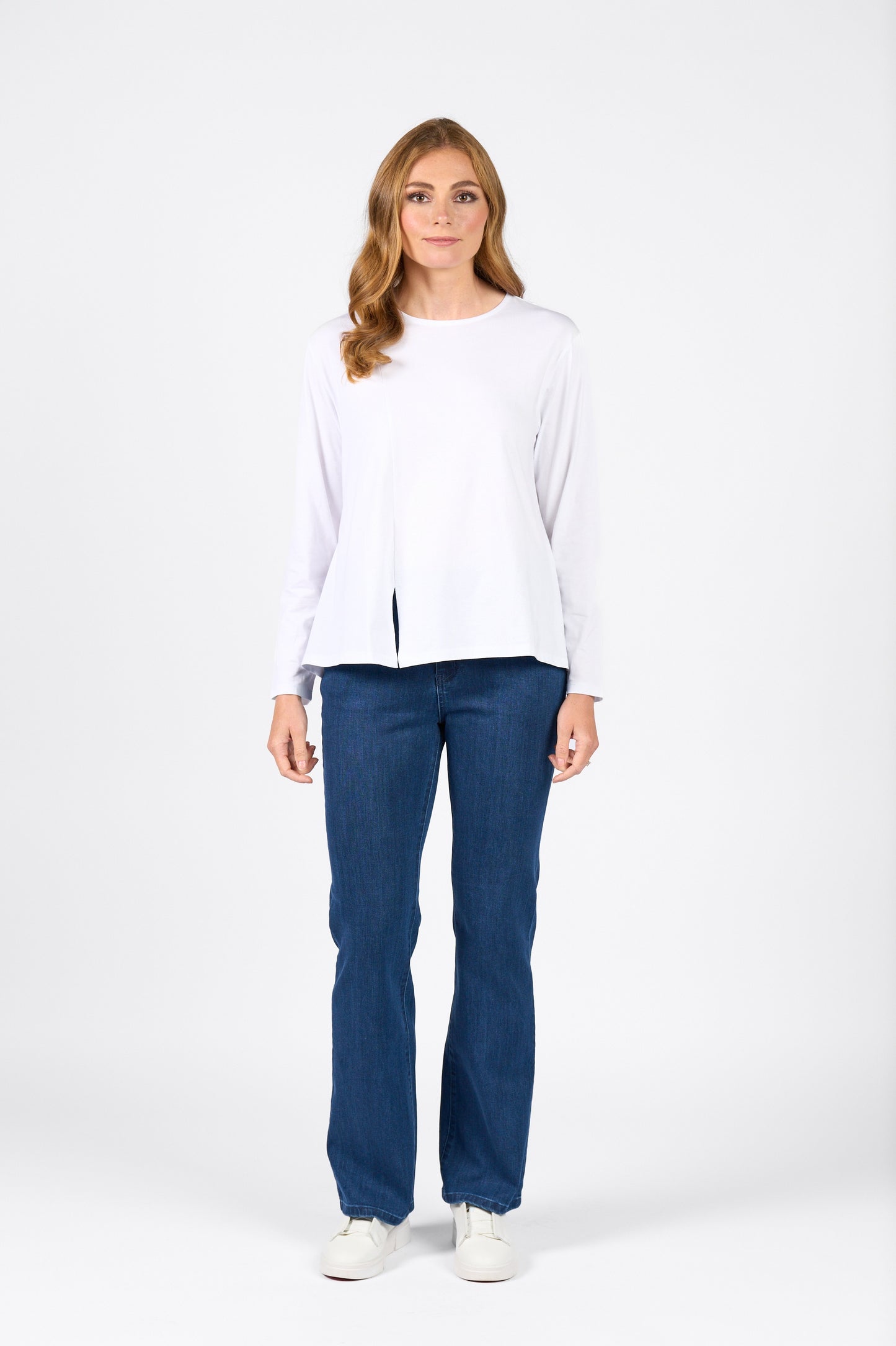 Vassalli - Swing Top with Off Centre Split Detail | White 4477