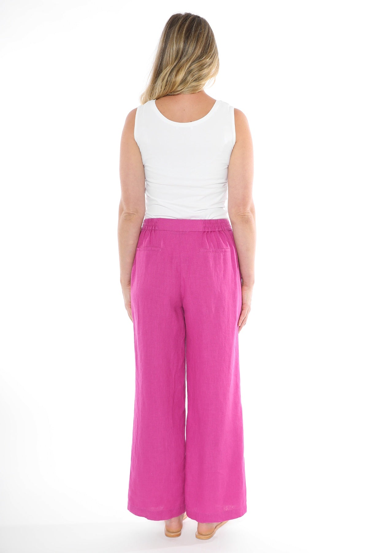 Jump - Fly Front Linen Pant Roseviolet | J7078A