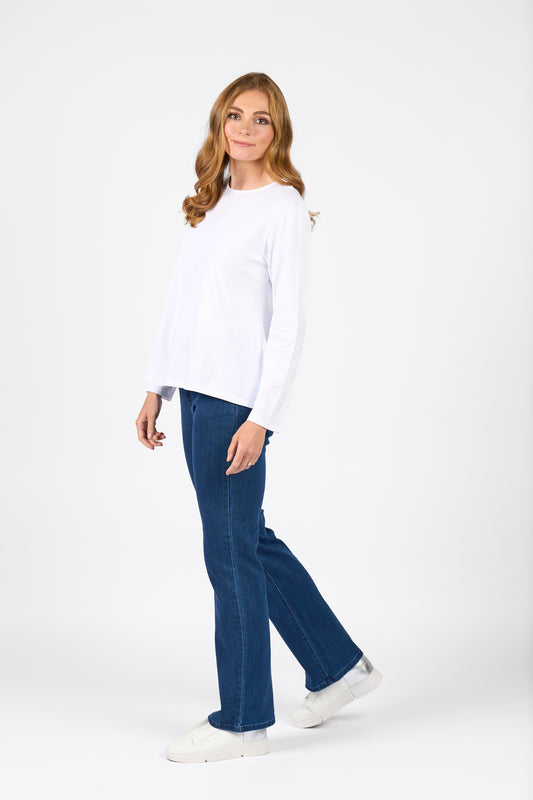 Vassalli - Swing Top with Off Centre Split Detail | White 4477