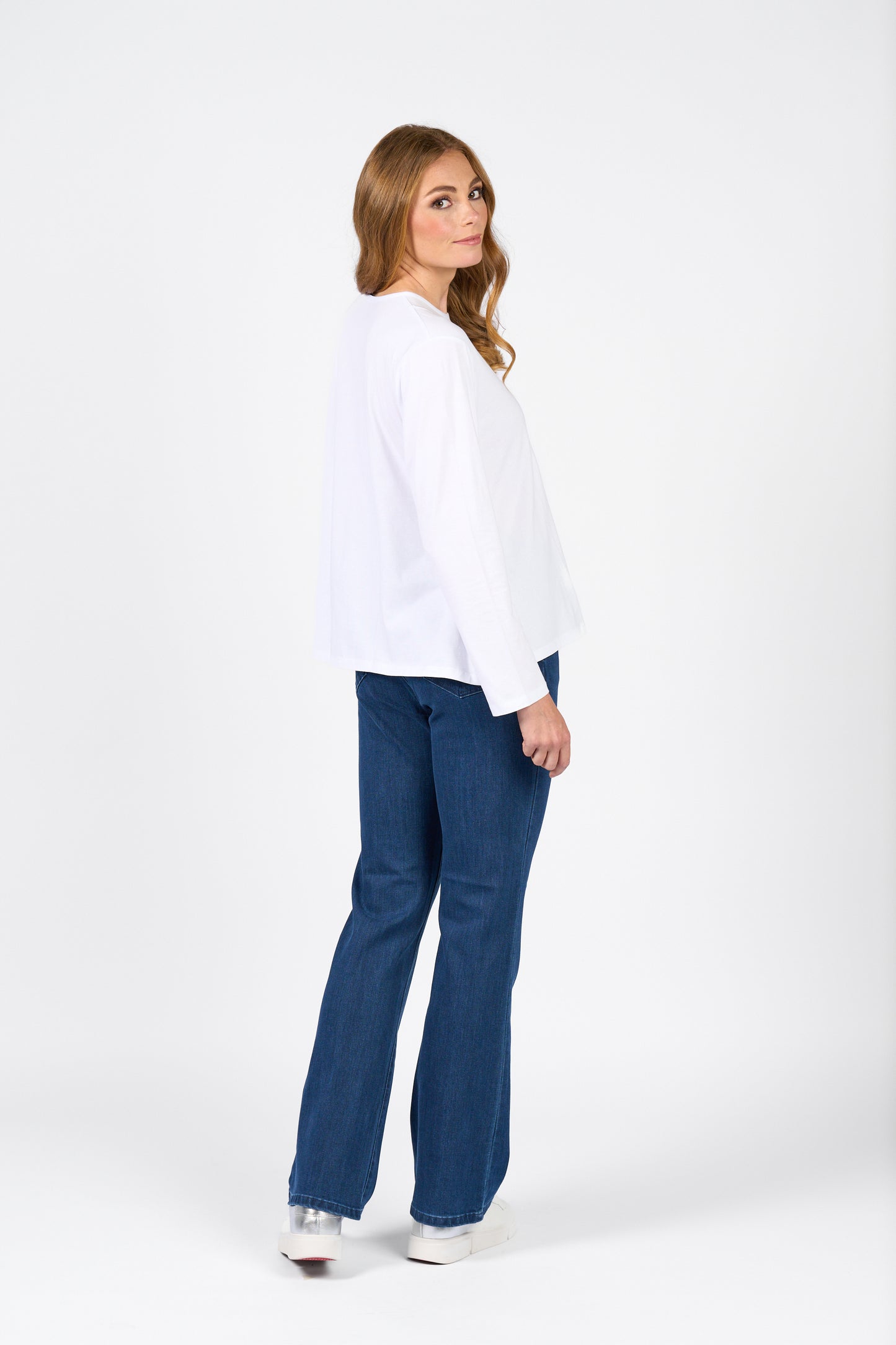 Vassalli - Swing Top with Off Centre Split Detail | White 4477