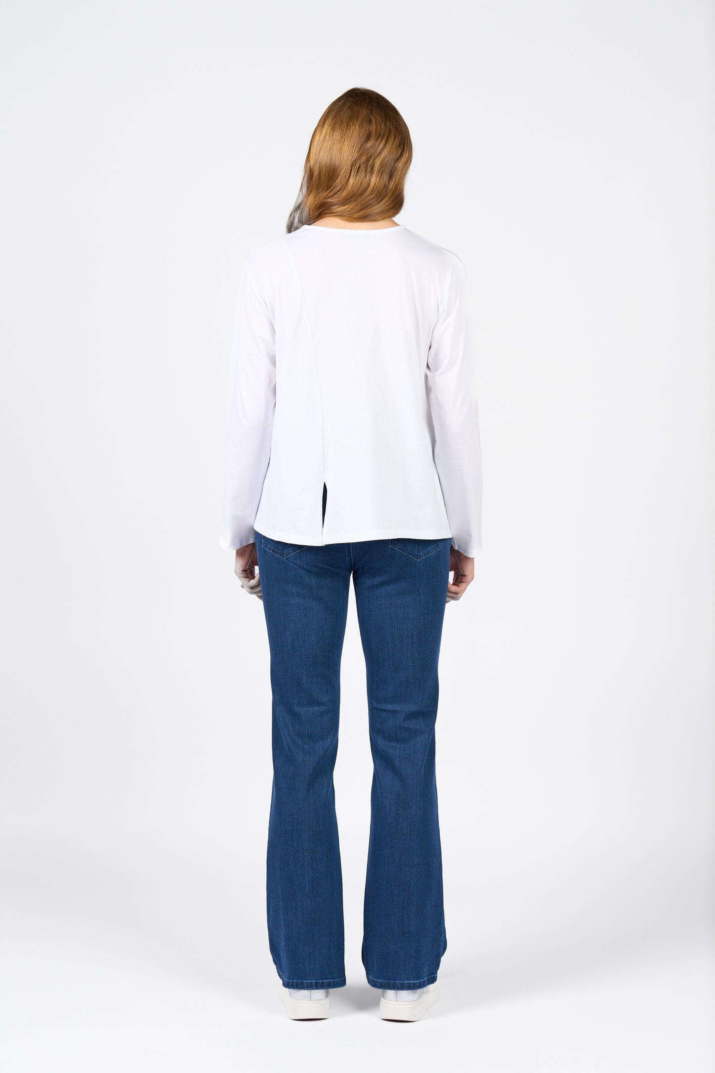 Vassalli - Swing Top with Off Centre Split Detail | White 4477