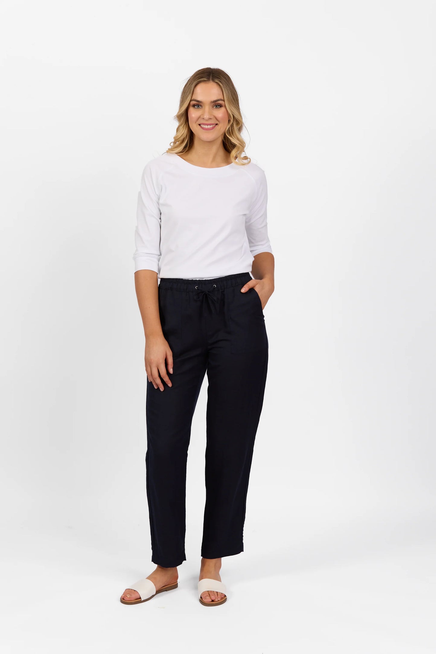 Vassalli - Slim Leg Ankle Grazer Pant Ink | 5016