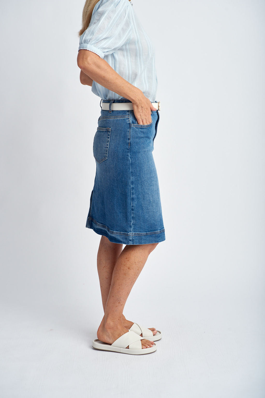 Goondiwindi Cotton - Denim Skirt Light Blue | G5250