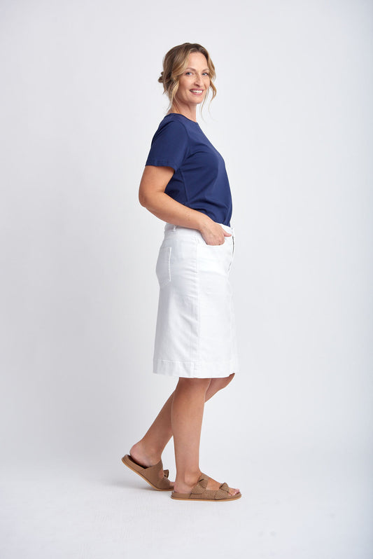 Goondiwindi Cotton - Denim Skirt Light White | G5250
