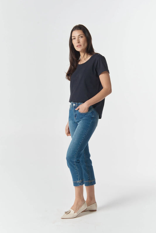 Goondiwindi Cotton - Denim Capri Pant Light Blue G5252