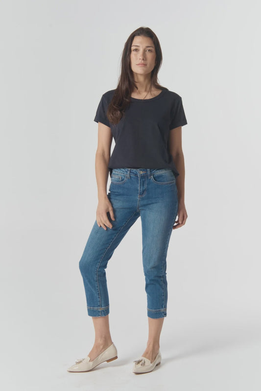 Goondiwindi Cotton - Denim Capri Pant Light Blue G5252