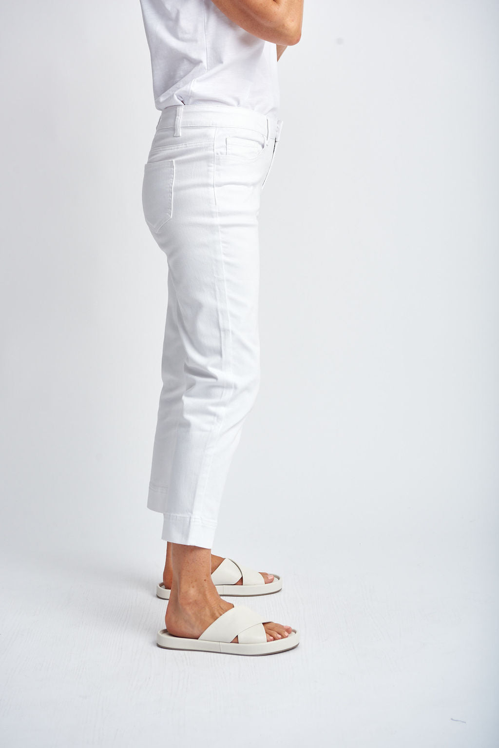 Goondiwindi Cotton - Denim Capri Pant White | G5252
