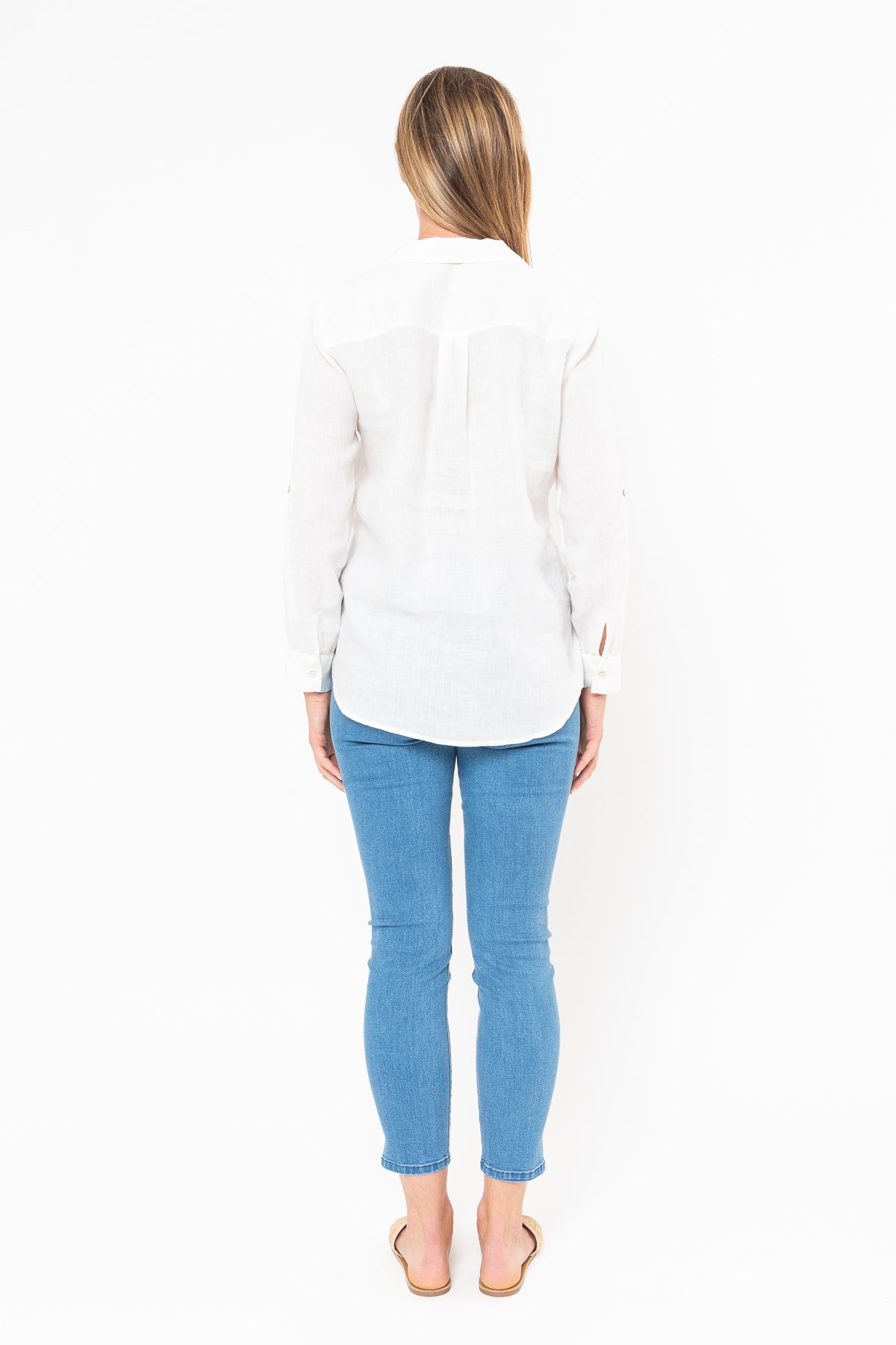 Jump - Placket Front Shirt in White | J3006A