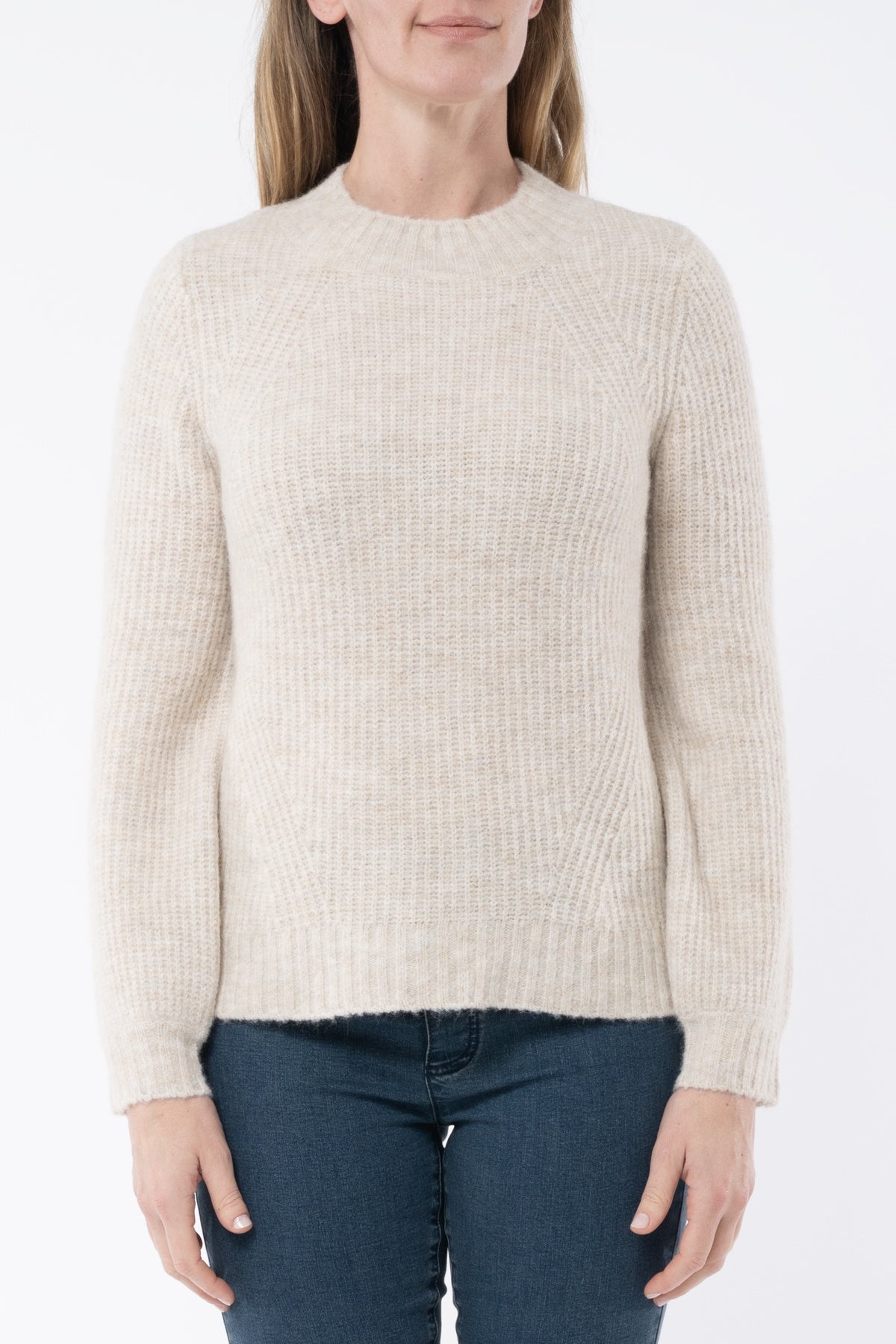 Jump - Mock Neck Rib Pullover Fawn | J1074A