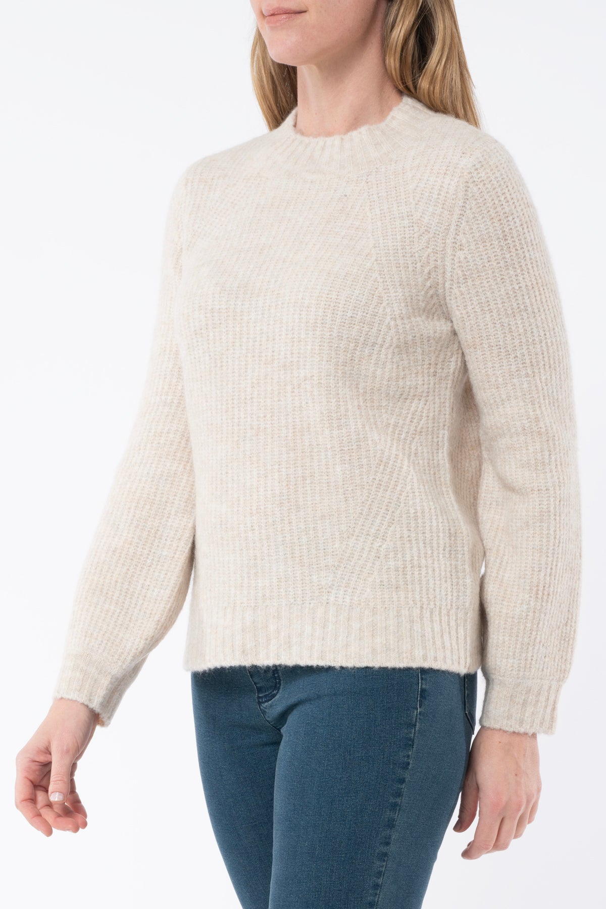 Jump - Mock Neck Rib Pullover Fawn | J1074A