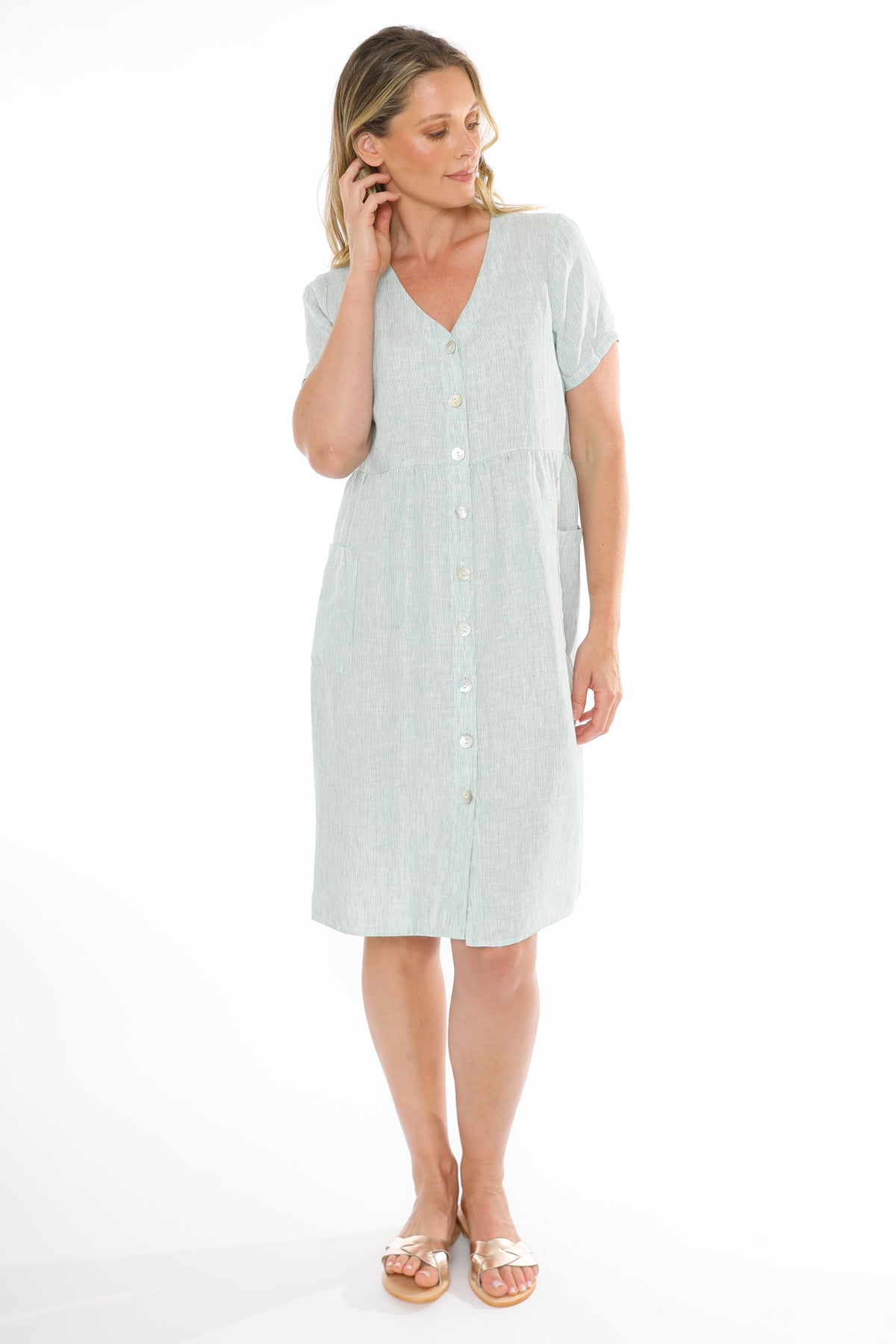 Jump - Core Stripe Dress Clover/Wht | 576J5161A