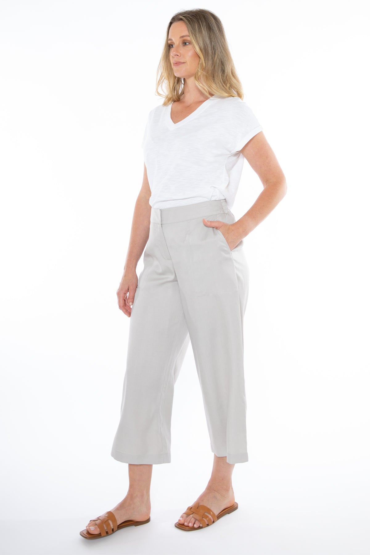 Jump - Flat Front Pant Cement | J7108A