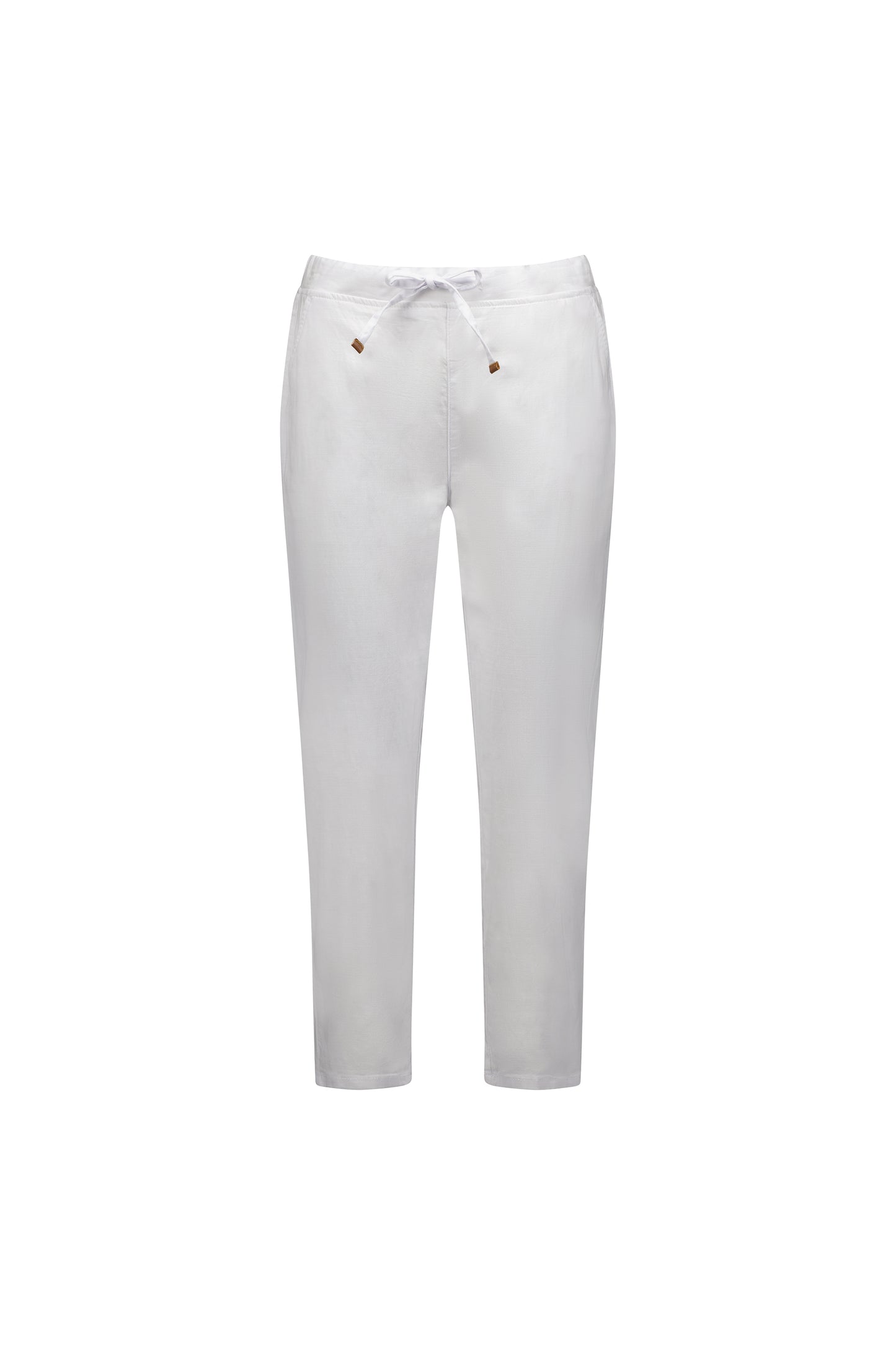 Vassalli - 7/8 Length Skinny Leg Elastic Waist Pant - White | V5790