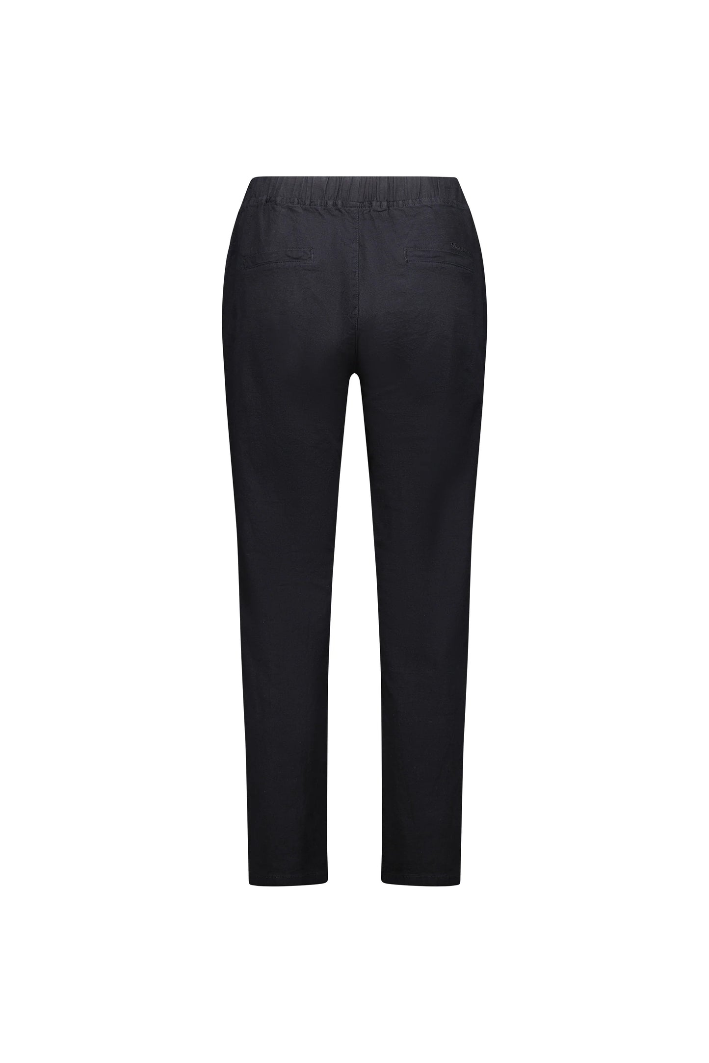 Vassalli - Ankle Grazer Slim Leg Elastic Waist Pant - Black 5791