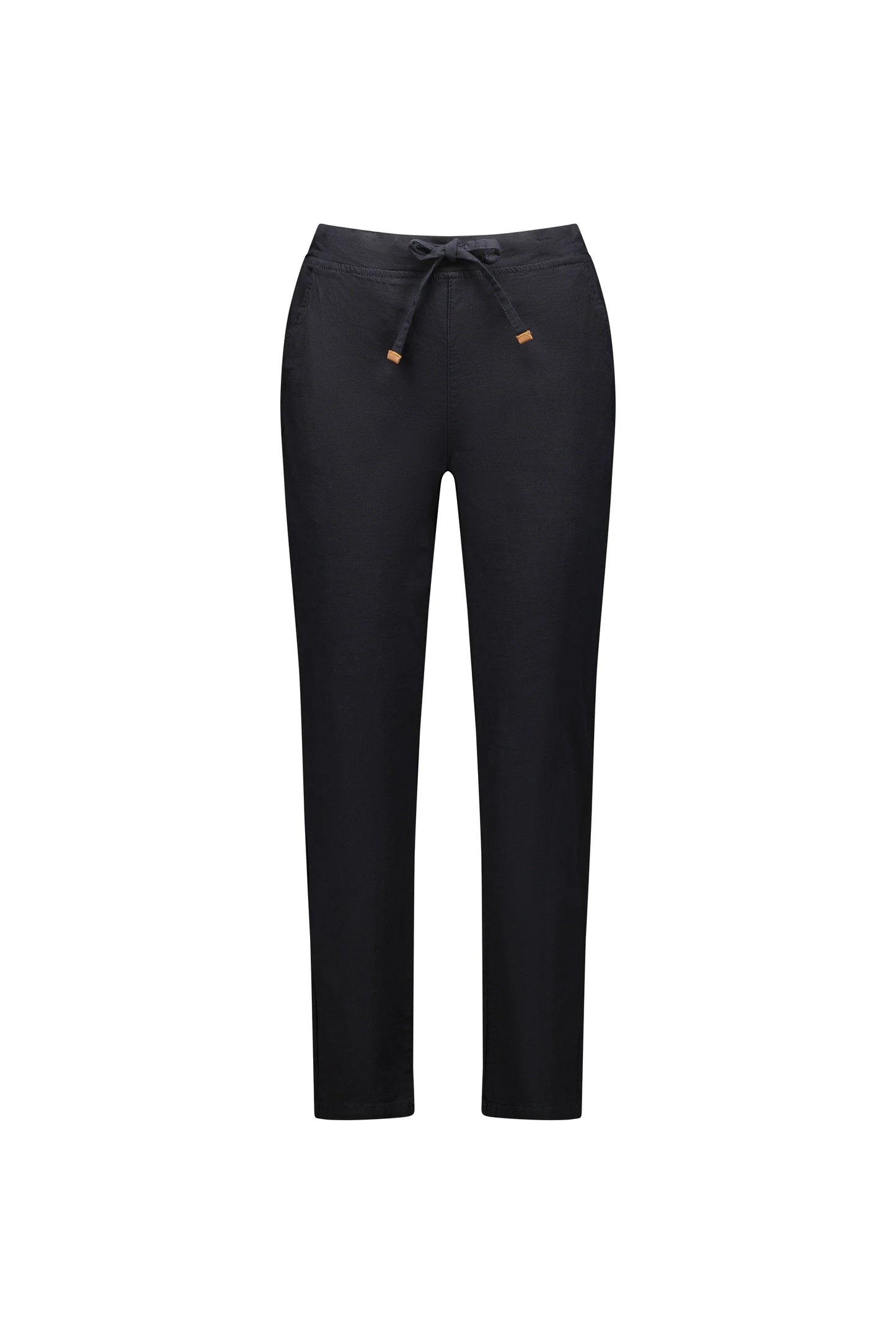 Vassalli - Ankle Grazer Slim Leg Elastic Waist Pant - Black 5791
